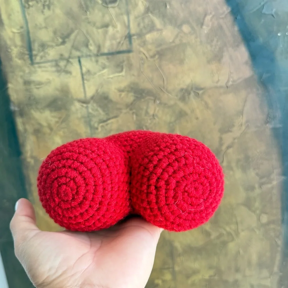 Handmade Crochet Heart Plush | Valentine’s Day Decor | Amigurumi Heart Gift - Picture 2 of 7